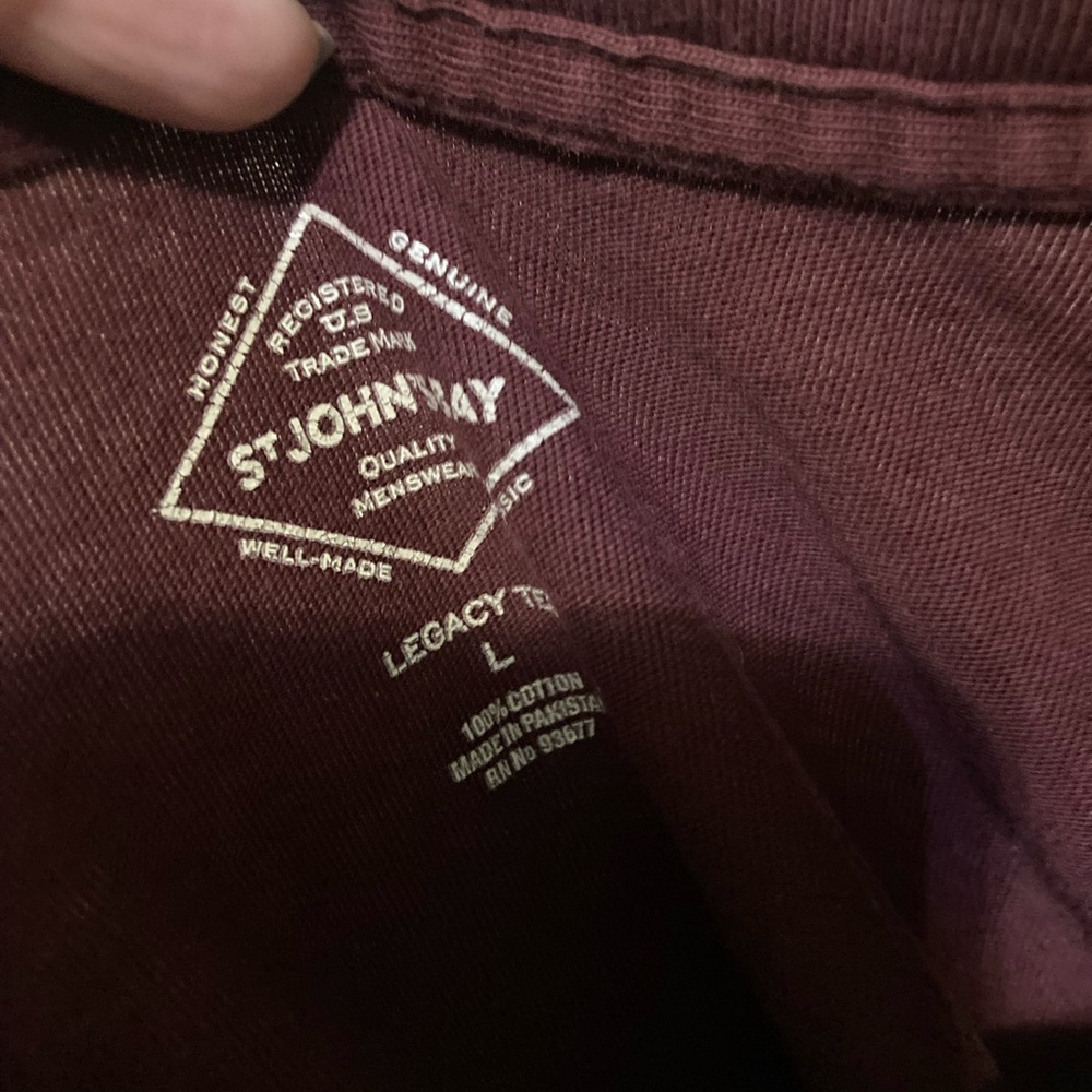 St. John's Bay Deep Red Short Sleeve Tee - Picture 4 of 4